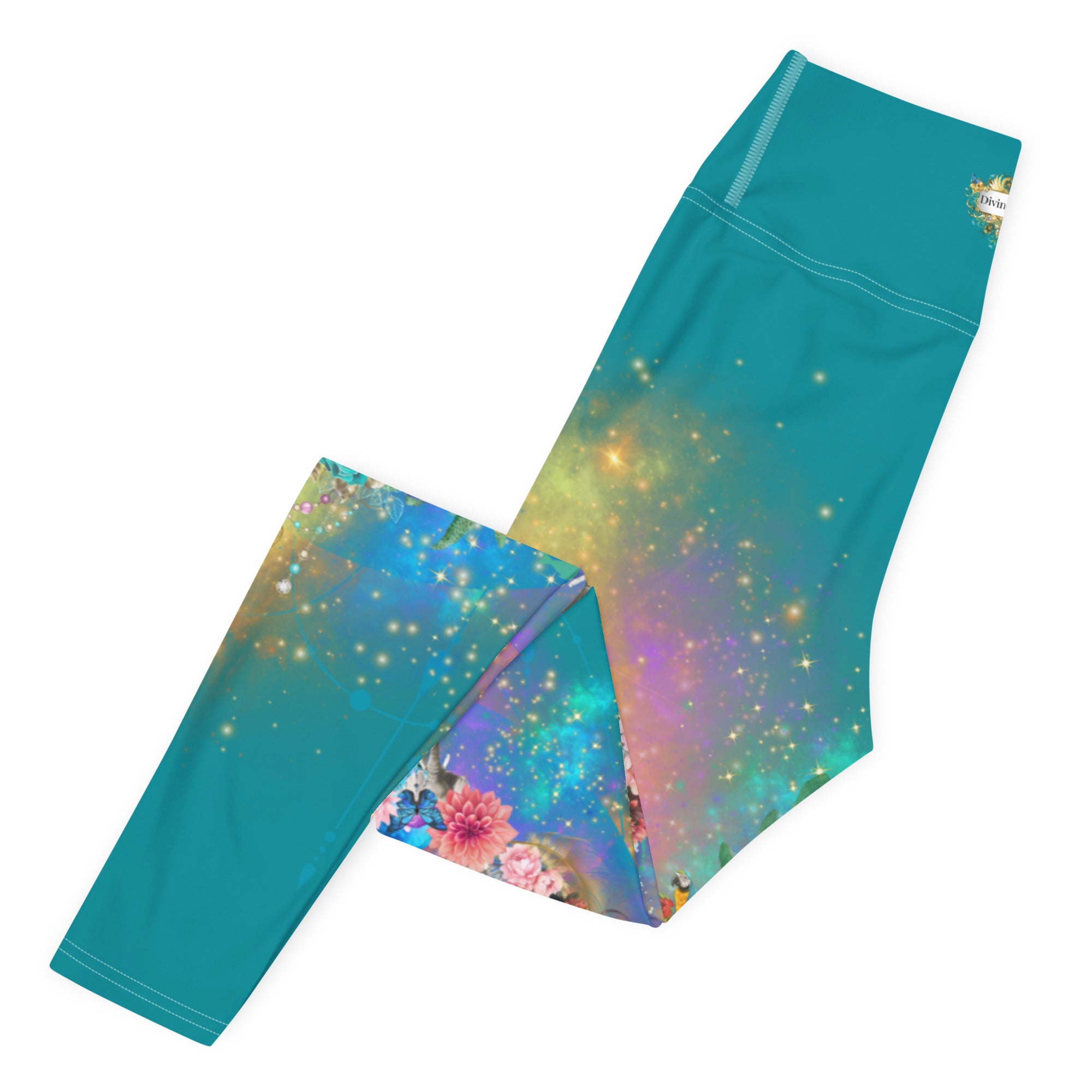 Bunte Leoparden Leggings - Bagheera´s Zauber -Ostblau - Divine DeSein