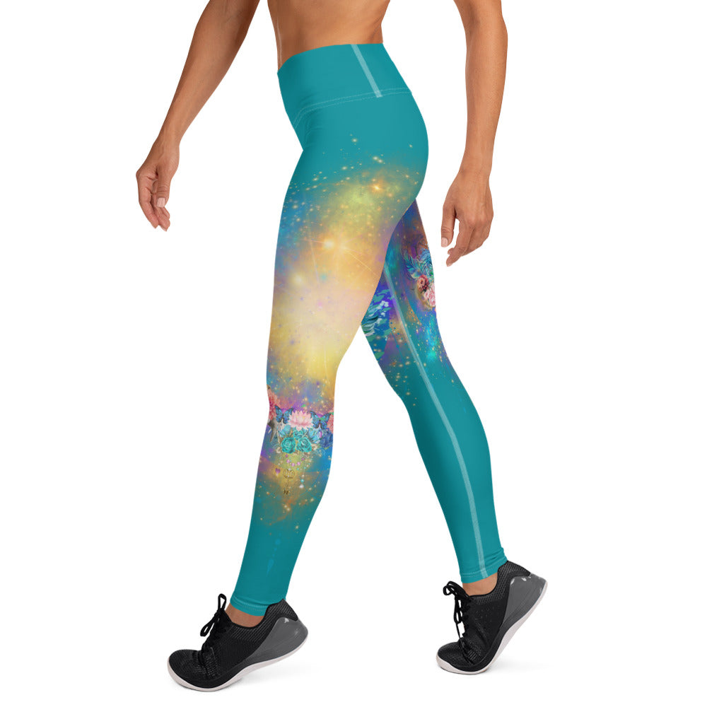 Bunte Leoparden Leggings - Bagheera´s Zauber -Ostblau - Divine DeSein