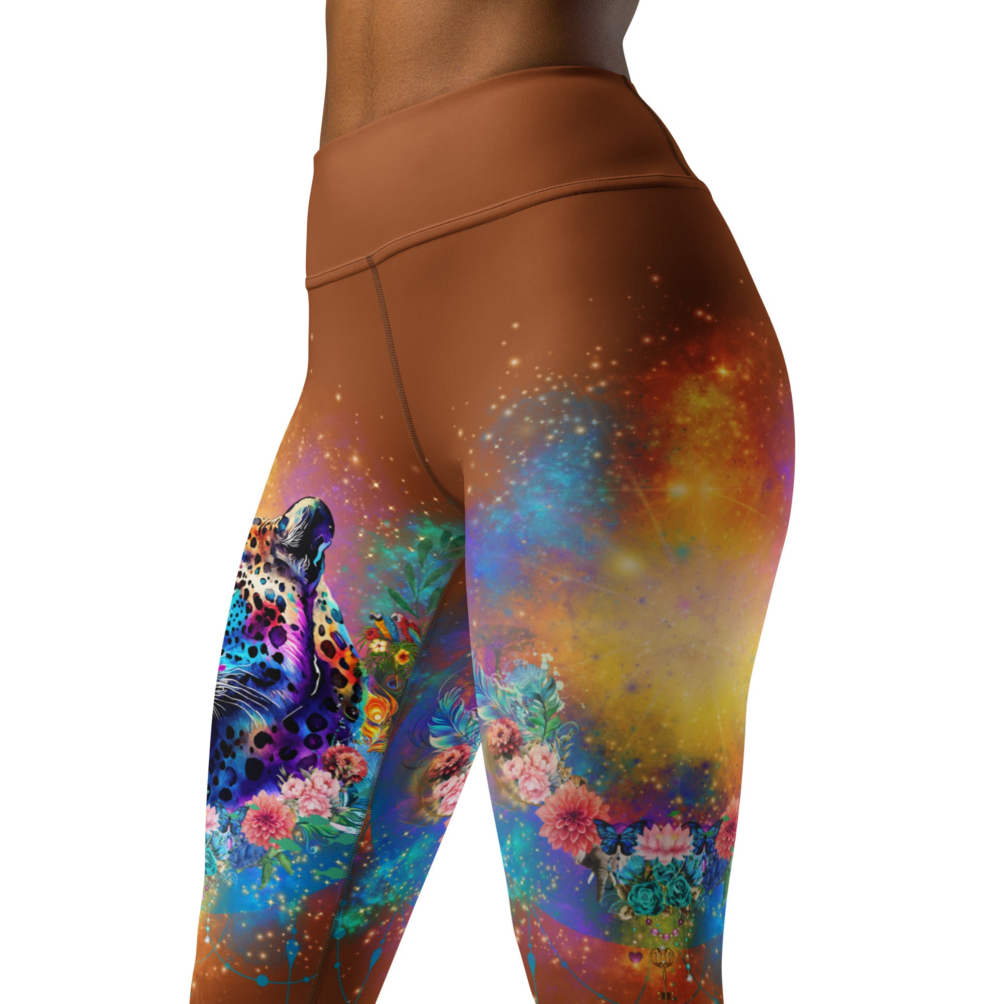 Bunte Leoparden Leggings - Bagheera´s Zauber -sattes Braun - Divine DeSein
