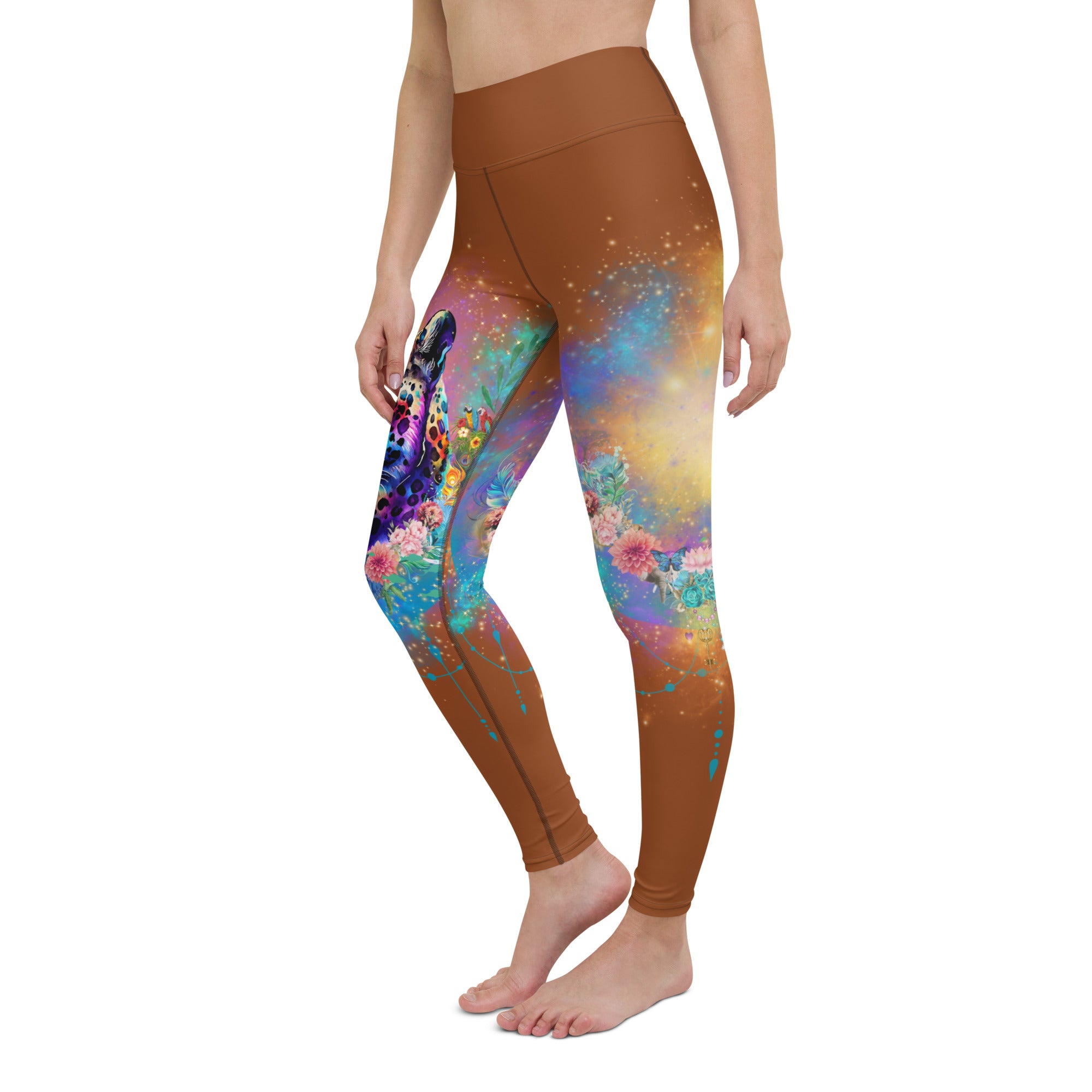 Bunte Leoparden Leggings - Bagheera´s Zauber -sattes Braun - Divine DeSein