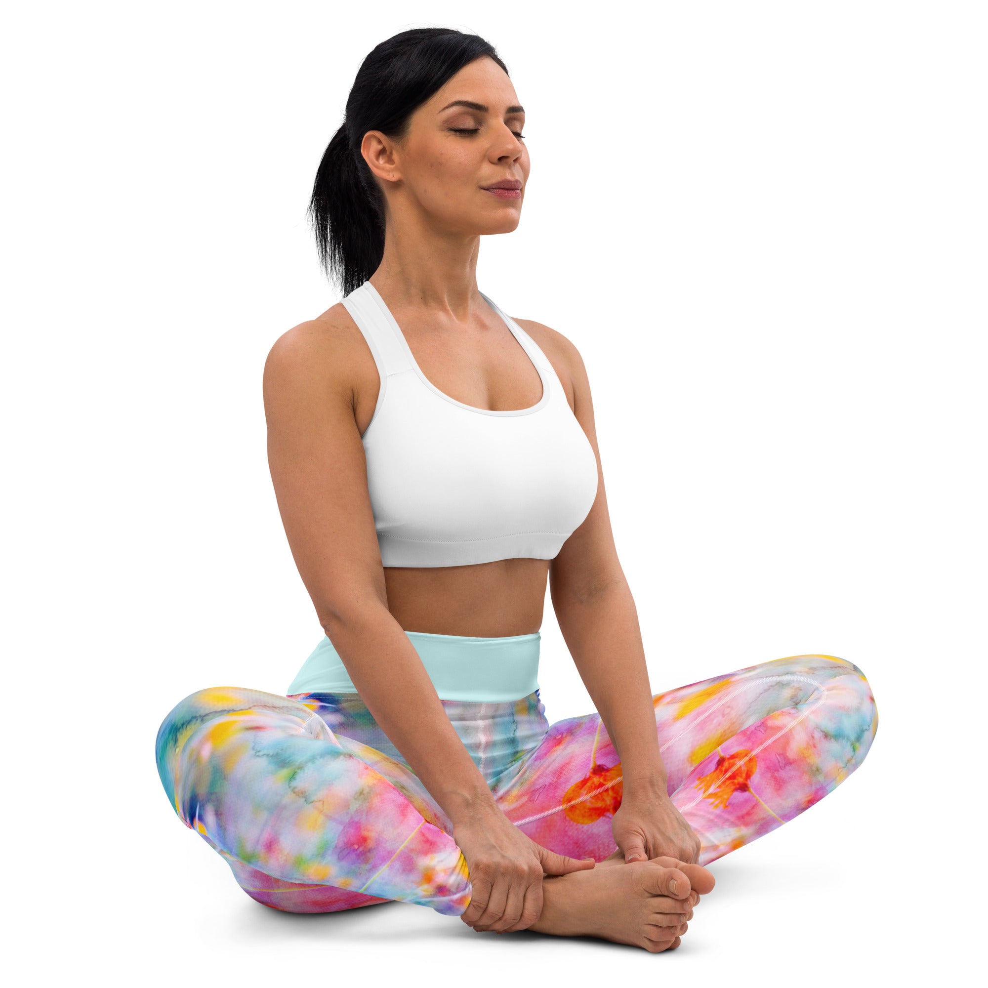 Farbenfrohe Yoga Leggings - Aquarell - Divine DeSein