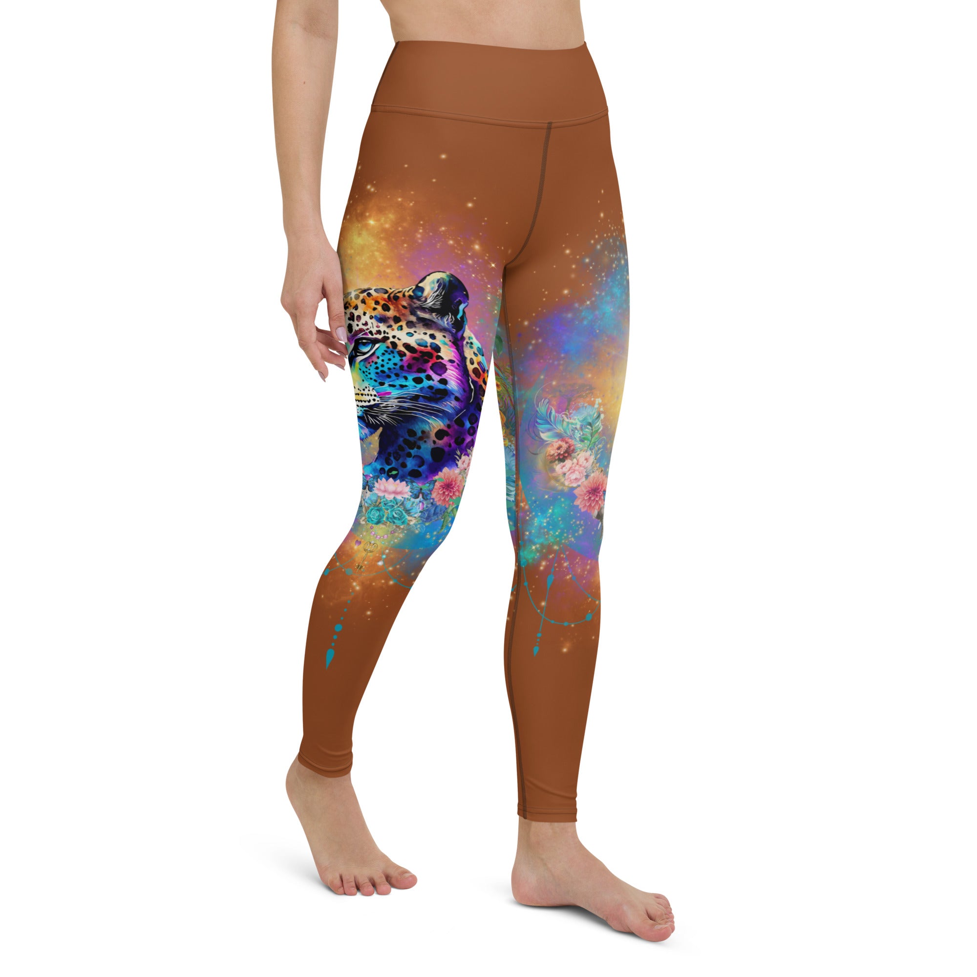 Bunte Leoparden Leggings - Bagheera´s Zauber -sattes Braun - Divine DeSein