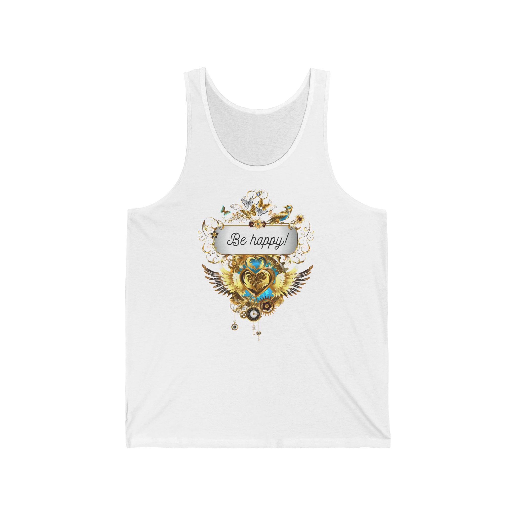 "Be Happy" Statement Top aus Baumwolle - Divine DeSein