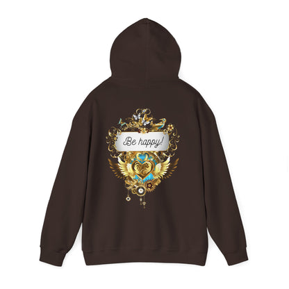 Be Happy - Kuscheliger Statement Hoodie für Männer - Divine DeSein