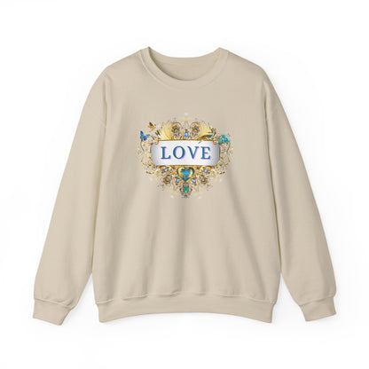 LOVE – Statement Sweatshirt mit filigranem Golddruck - Divine DeSein