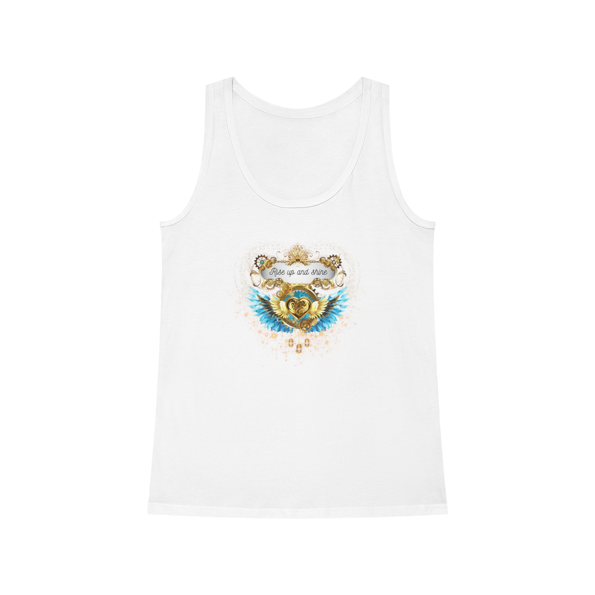Designer Damentop "Rise up & shine"Tank Top aus Bio-Baumwolle