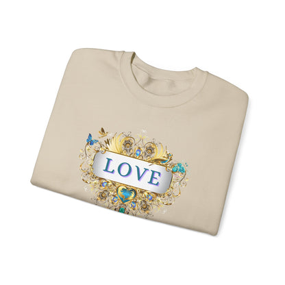 LOVE – Statement Sweatshirt mit filigranem Golddruck - Divine DeSein