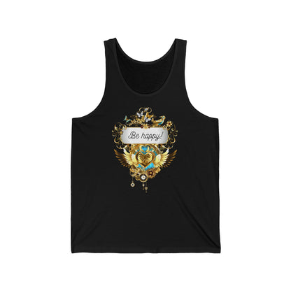 "Be Happy" Statement Top aus Baumwolle - Divine DeSein
