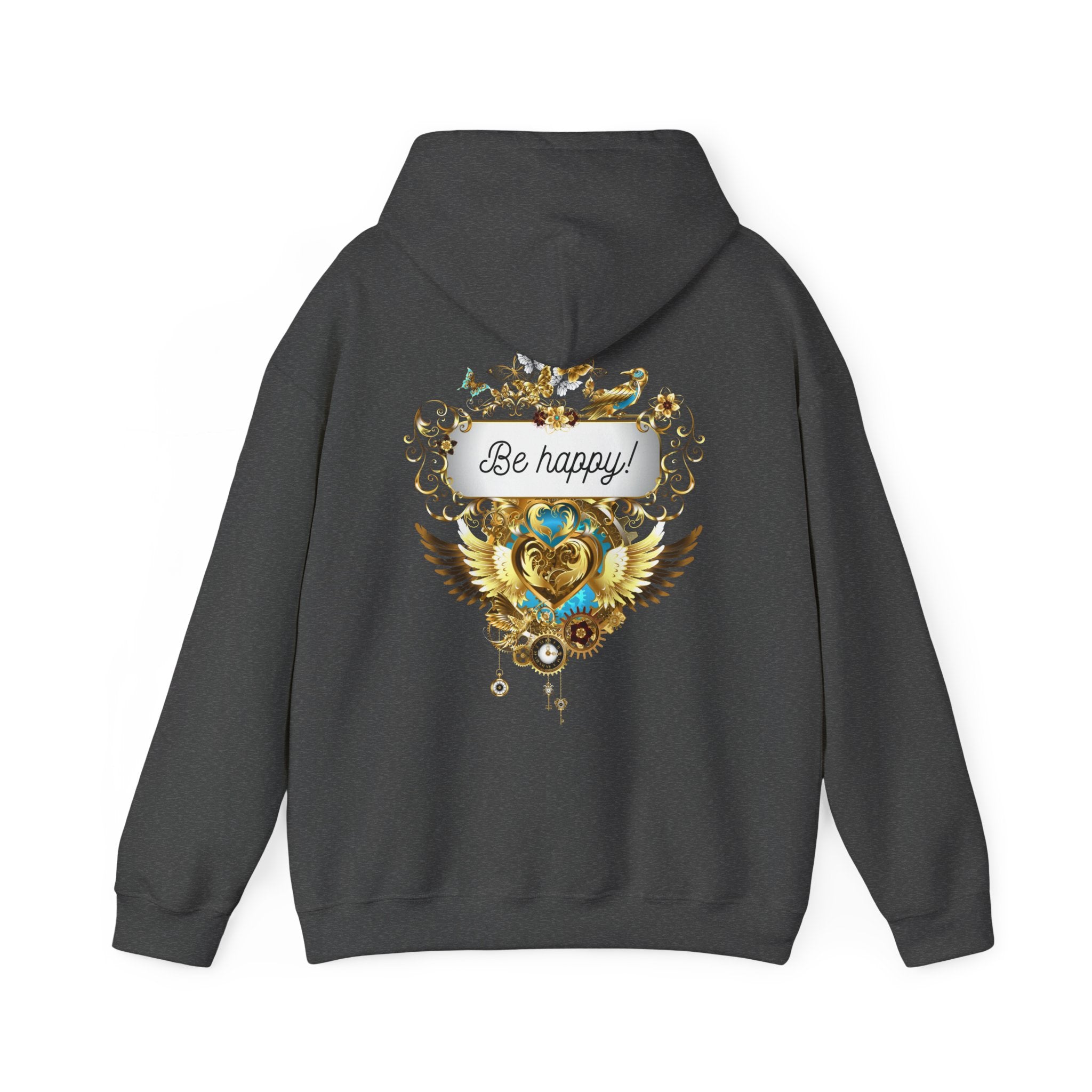 Be Happy - Kuscheliger Statement Hoodie für Männer - Divine DeSein