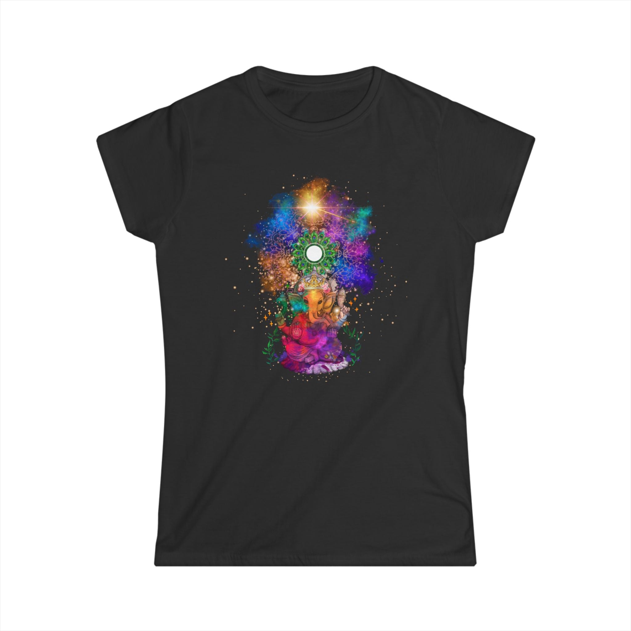 Ganesha - Spirituelles Damen T-Shirt mit indischem Elefantengott - Divine DeSein