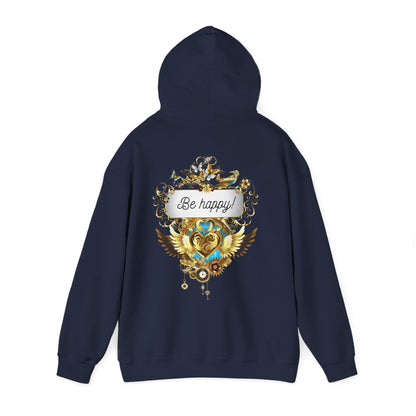 Be Happy - Kuscheliger Statement Hoodie für Männer - Divine DeSein