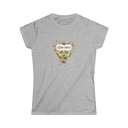 Liebe leben - figurbetontes Damenshirt mit Statement für die Liebe - Divine DeSein