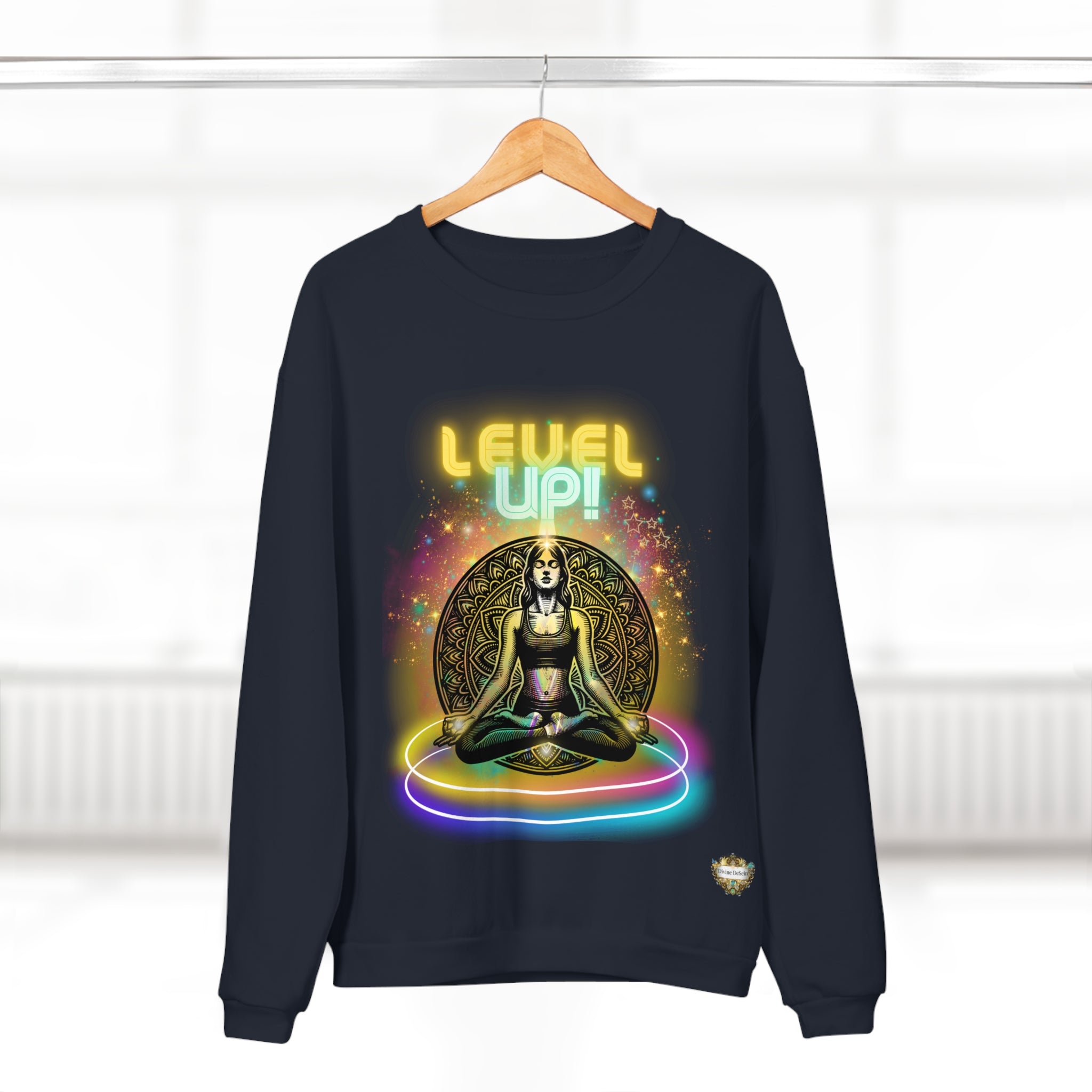 Level Up Woman Unisex Crew Neck Sweatshirt, Cozy Gift, Animal Lover Apparel, Everyday Wear, Unique Fashion Statement