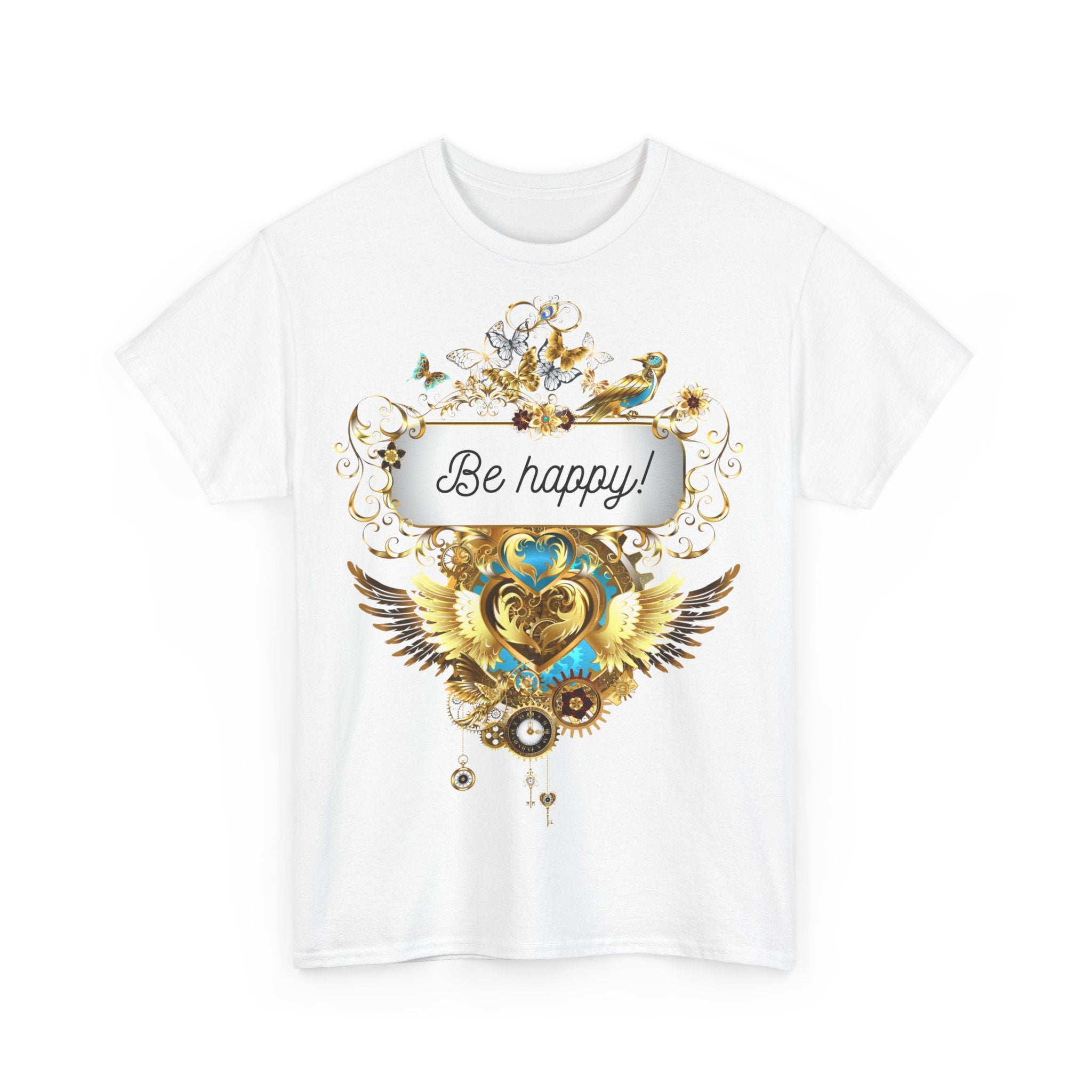 Be Happy! Unisex Baumwollshirt für gute Laune - Divine DeSein