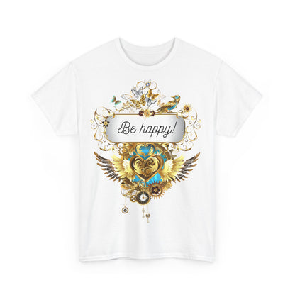 Be Happy! Unisex Baumwollshirt für gute Laune - Divine DeSein