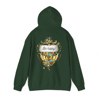 Be Happy - Kuscheliger Statement Hoodie für Männer - Divine DeSein