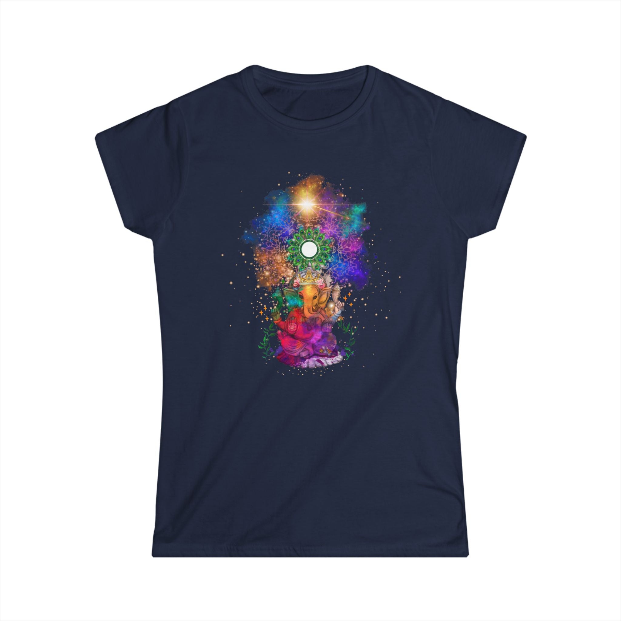 Ganesha - Spirituelles Damen T-Shirt mit indischem Elefantengott - Divine DeSein