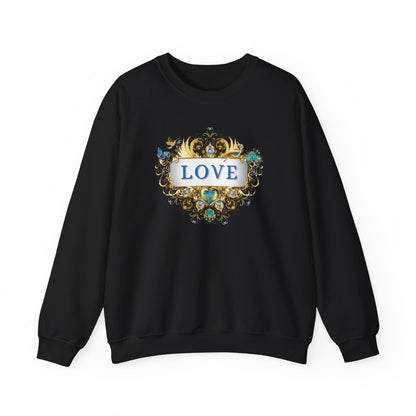 LOVE – Statement Sweatshirt mit filigranem Golddruck - Divine DeSein