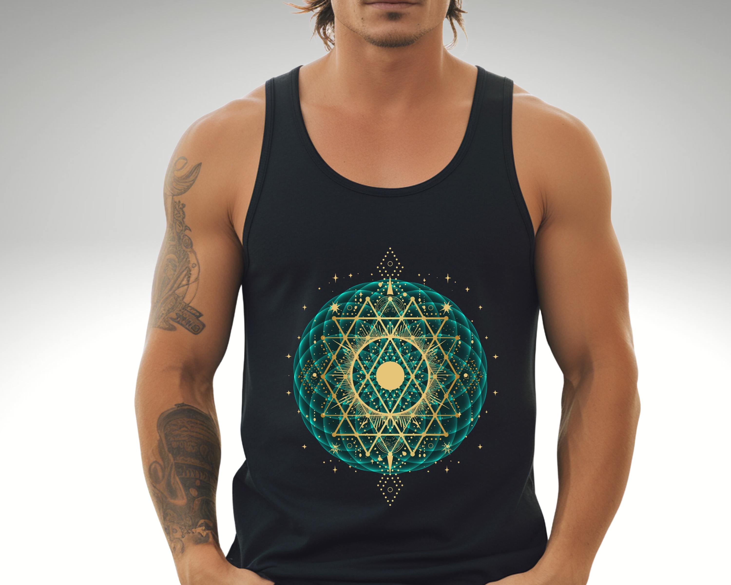 Herren Tank Top "Heilige Geometrie" aus Baumwolle