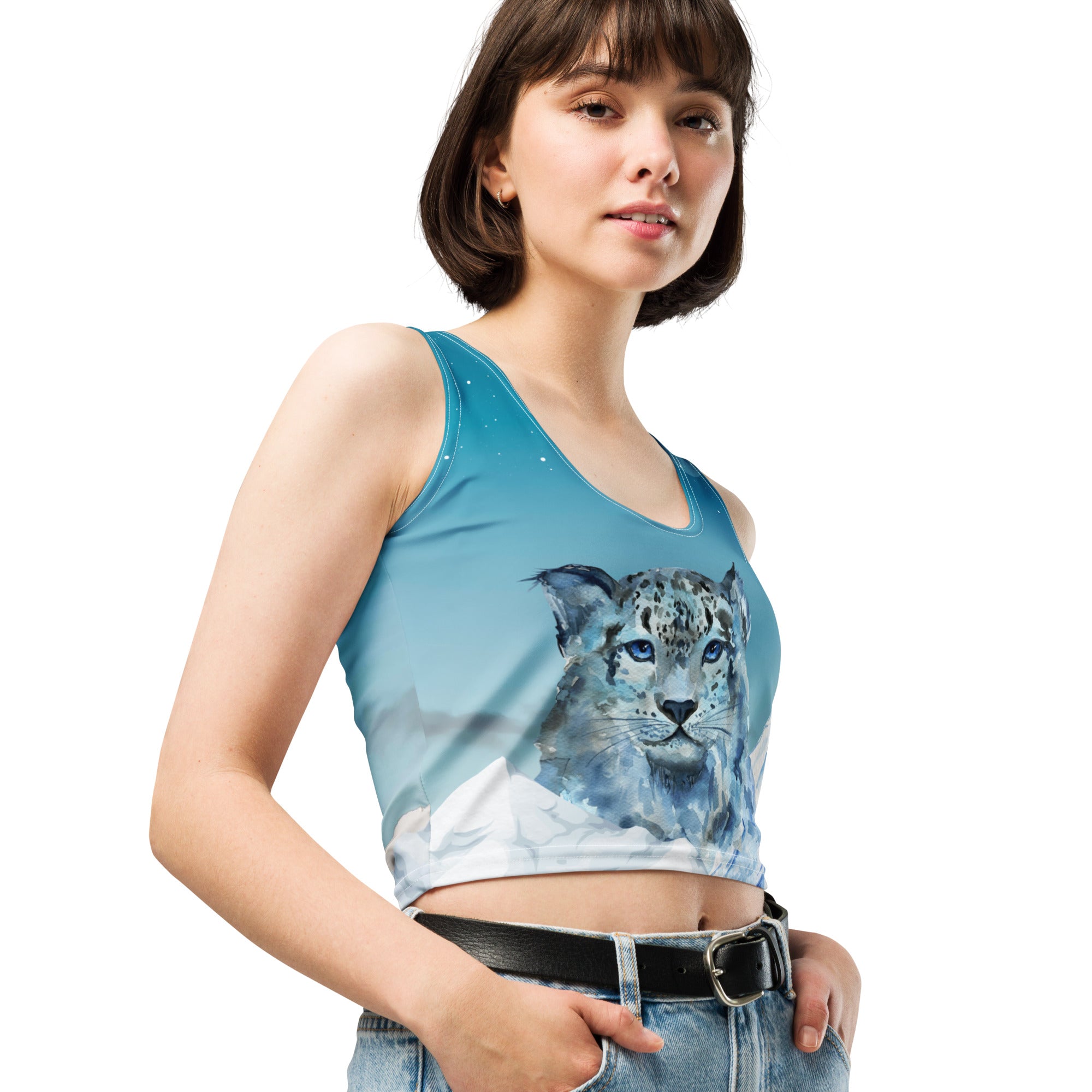 Schneeleoparden Designer-Top
