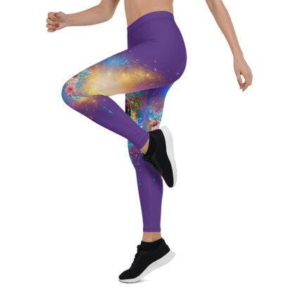 Besondere Leoparden Leggings - Bagheera´s Zauber - violett schmaler Bund