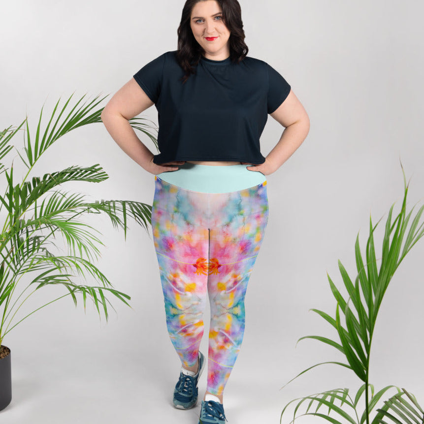 Aquarell-Leggings in Übergröße