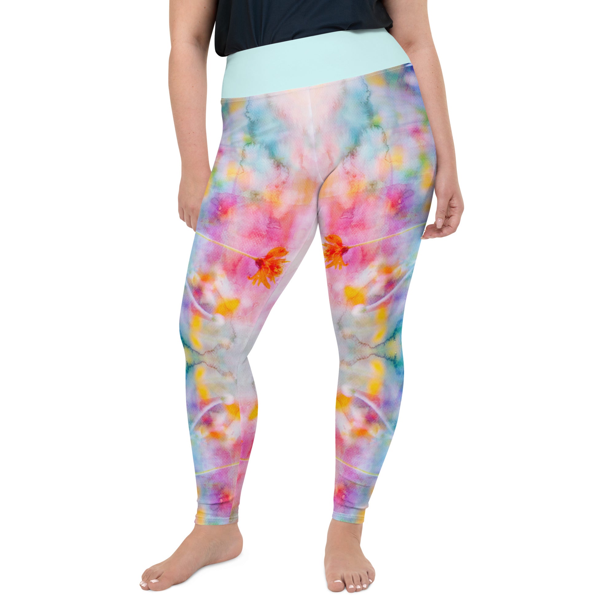 Aquarell-Leggings in Übergröße - Divine DeSein