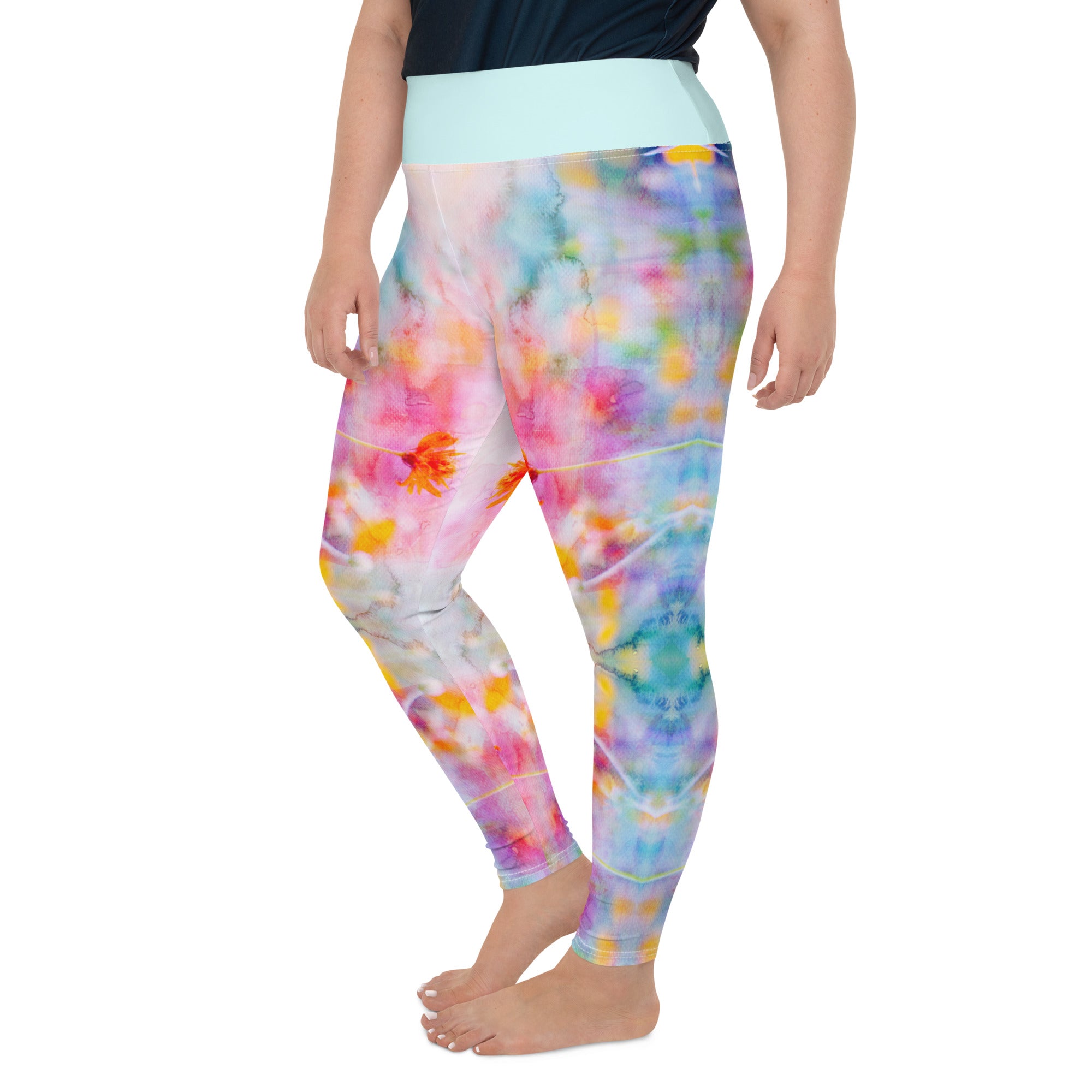 Aquarell-Leggings in Übergröße - Divine DeSein