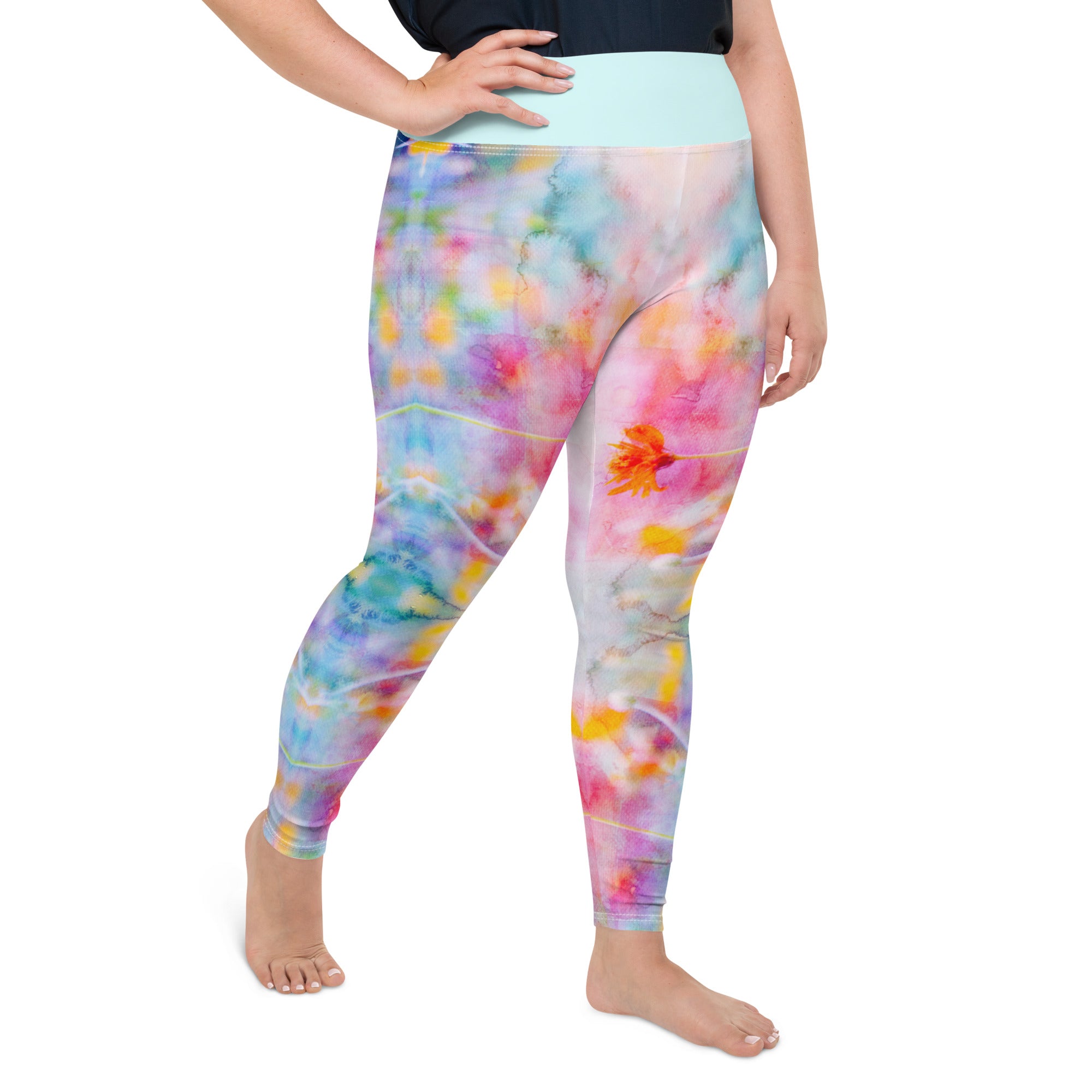 Aquarell-Leggings in Übergröße - Divine DeSein