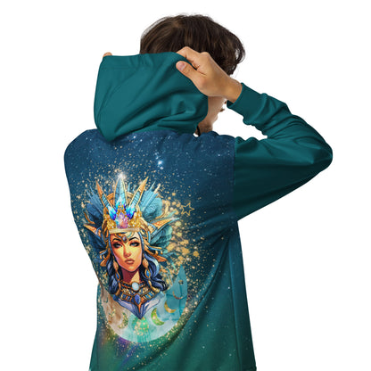 Neith Göttin - Unisex Zip-Hoodie Ozeanblau