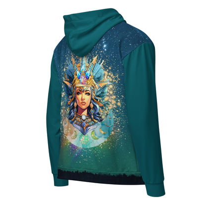 Neith Göttin - Unisex Zip-Hoodie Ozeanblau
